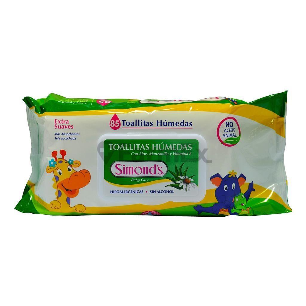 Toallitas Húmedas "con Aloe vera, Manzanilla y Vitamina E" x 85 unidades Simond's